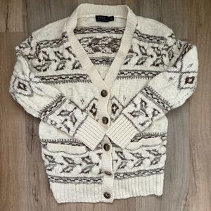 Ralph Lauren Cream Vintage Vibes Knit Chunky Wool Alpaca Women’s Cardigan